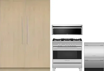 5 Piece Package Includes Refrigerator, Freezer, Range, Hood And Dishwasher